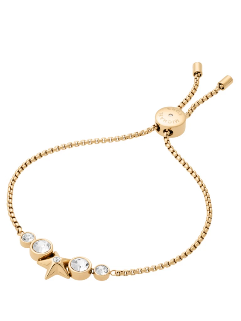 MICHAEL KORS Bracciale Slider Cristalli Stellari Oro Giallo MKJ6718710 + SCATOLA MK