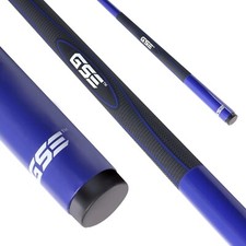 58" 2-Piece Fiberglass Graphite Composite Billiard Pool Cue Stick 19oz-BLUE