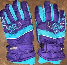 GIRLS THINSULATE ZERO XPOSURE GLOVES PURPLE/BLUE SIZE M/L SUPER CUTE 