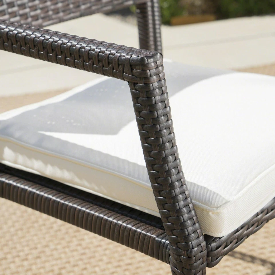 Alania Outdoor 7 Piece Aluminum Dining Set with Wicker Dining Chairs - Image 4 of 4