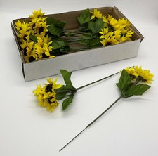 Sonneblumen Pick 20cm 3 Bl&uuml;ten - Pkg = 18 St&uuml;ck Kunstblume