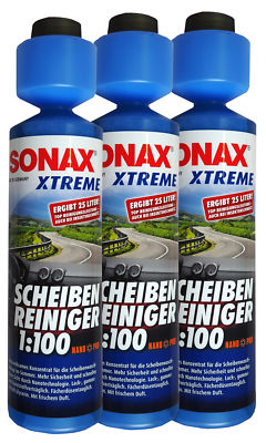 3 x SONAX EXTREME Scheibenreiniger 1:100 nanoPro 250ml, Scheibenklar, Konzentrat