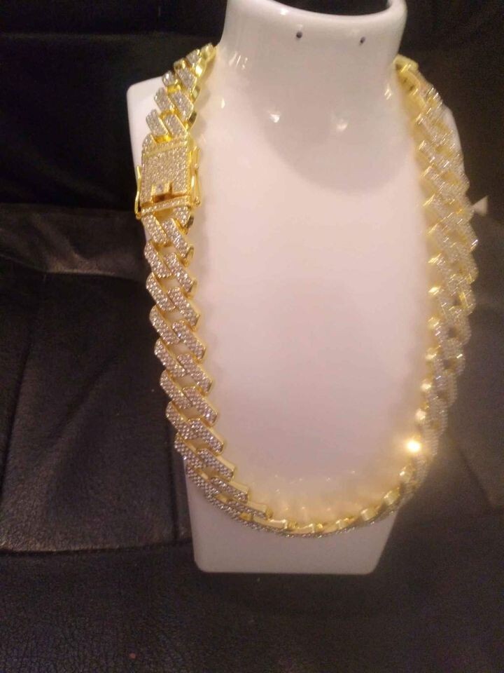 MENS BIG HEAVY 20MM HIP HOP GOLD ICED OUT MICRO PAVED CZ CUBAN CHAIN