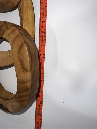 5 maglie catena in legno intagliato a mano 22” lunga 5,5”W arredo casa tavolino, arte parete - Foto 13 di 14