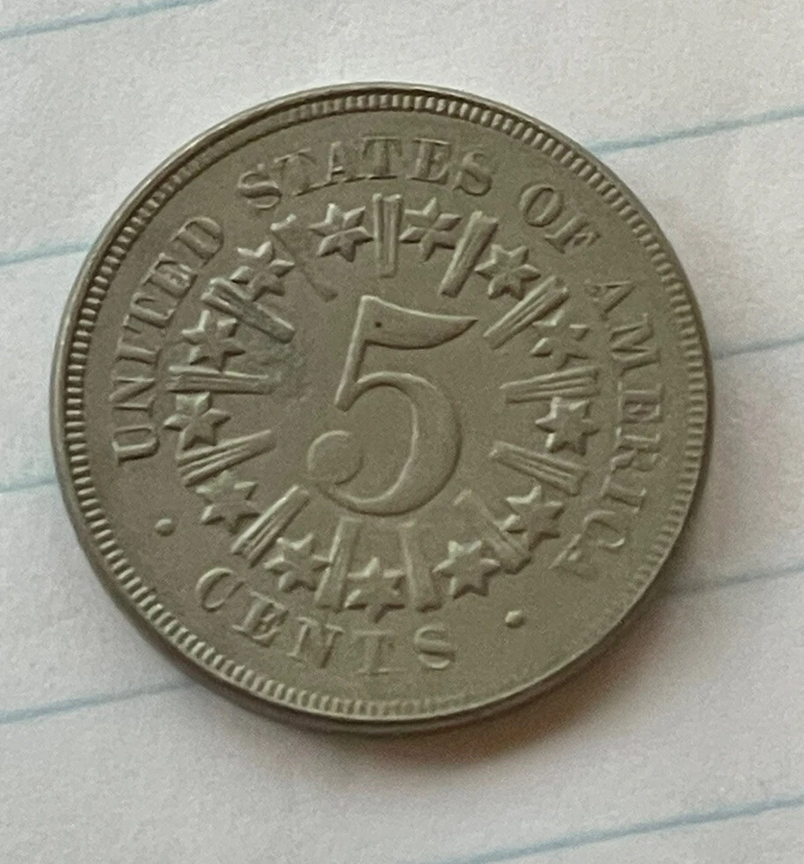 N14 1866 Escudo Rayos Níquel Alto Sobre Sin Circular Coleccionista PC. Envío y devolución gratuitos Foto 3 de 4