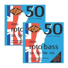 2-Pack of Rotosound RB50 Nickel Unsilked Bass Guitar Strings 50-110