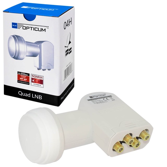 Digital Quad LNB LNC LMB Quattro Switch 0,1dB FULL HDTV 3D HD+ 4K Ultra SKY HD