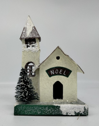 Homespun Holidays Reproduction Putz Style Church Christmas Village Building - Picture 1 of 6
