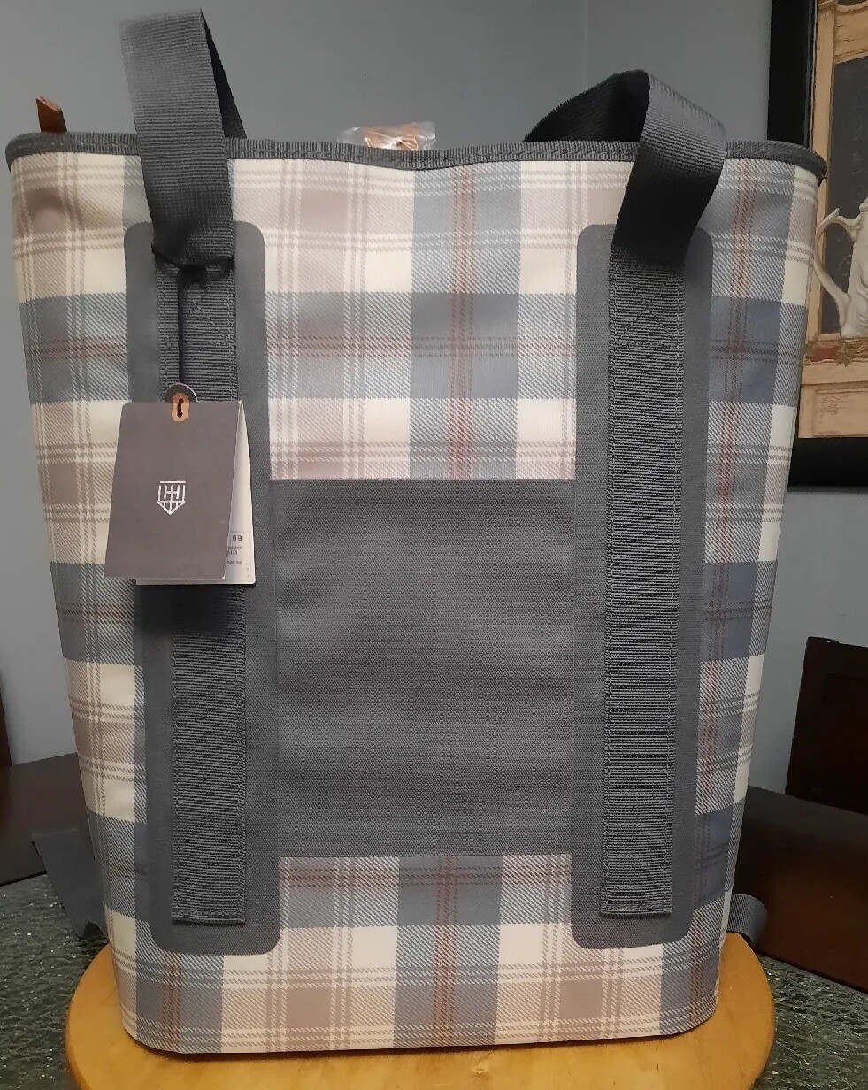 Hearth & Hand Plaid Backpack Cooler Bag Holds 20 Cans for Picnics-image