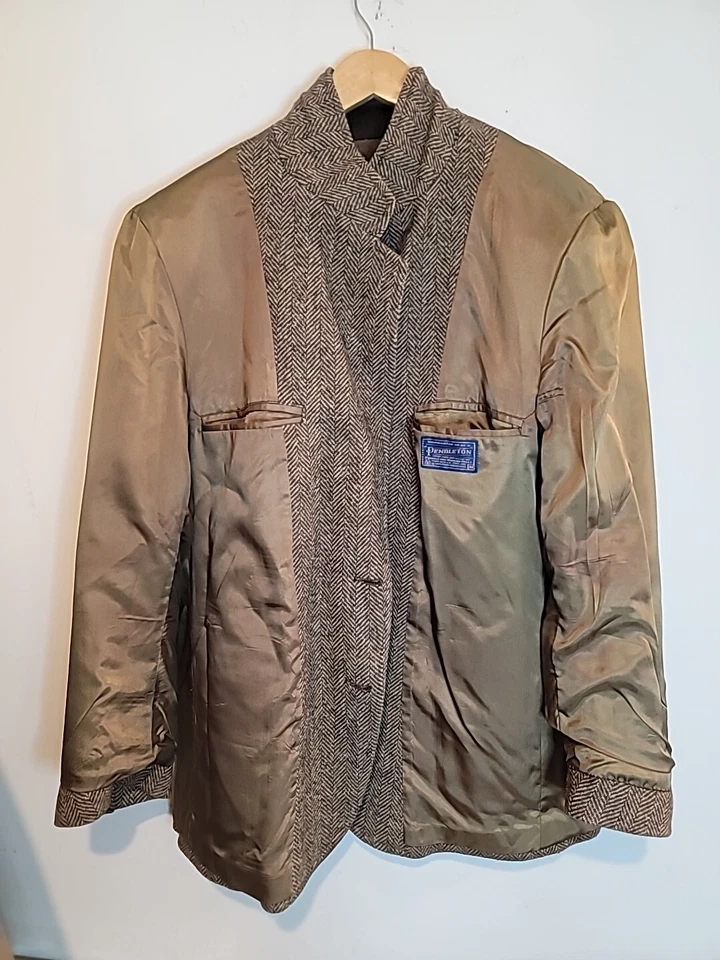 VTG Pendleton High Grade Western Wool Leather/suede Blazer Jacket Coat Mens 44 - Image 3 of 4