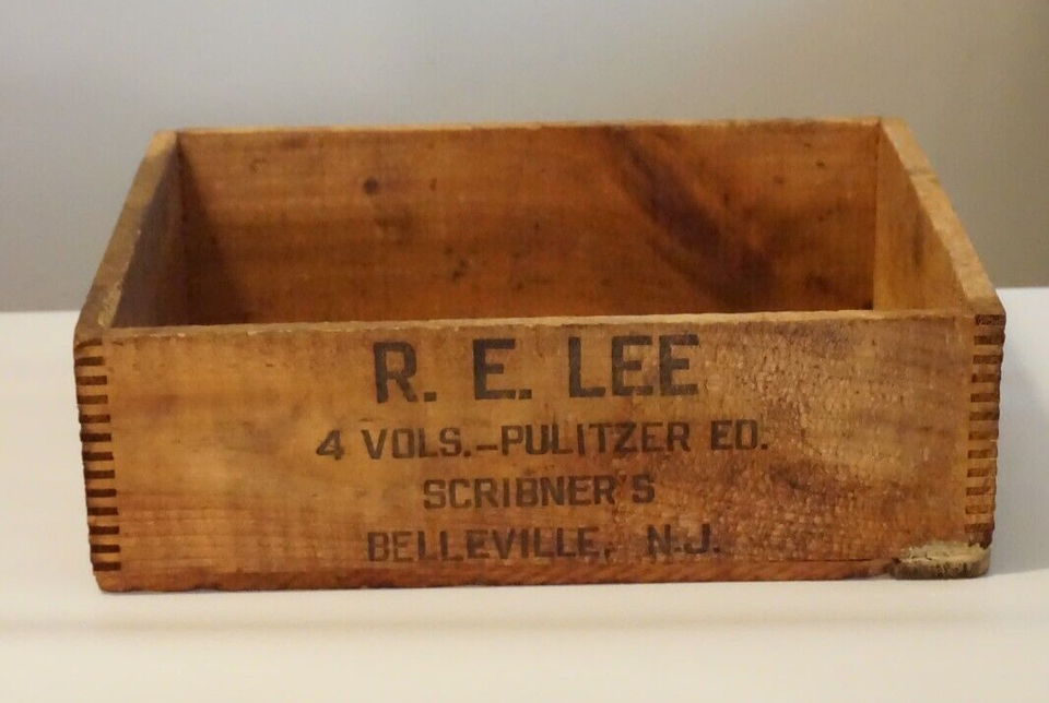 Robert E. Lee Biography by Douglas Southall Freeman Wooden Shipping Box