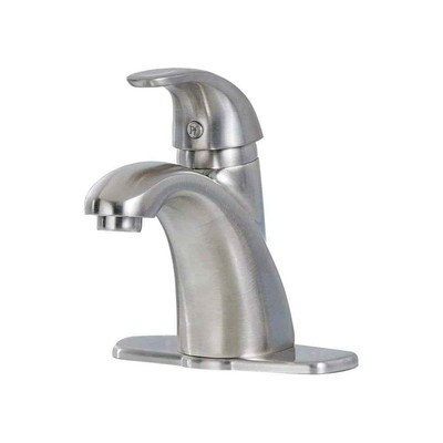 Pfister Parisa Bathroom Faucet 4'' Centerset 1-Handle w/ Drain Kit Brushed Nickel