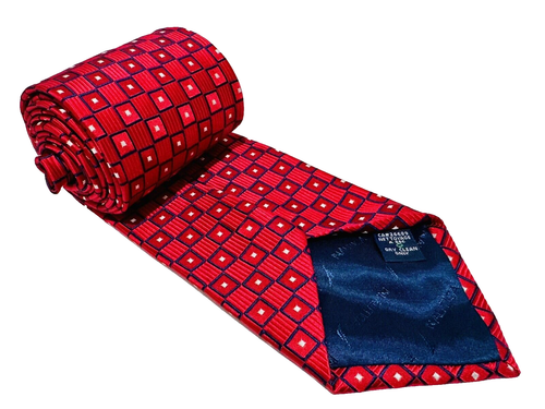 Luxurious Nautica 100% Silk Red Tie, 57½"L x 3½"W, Made in USA - Picture 16 of 17