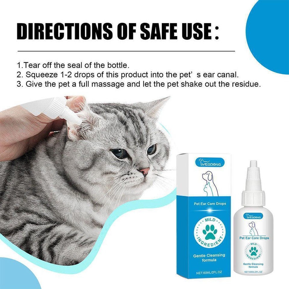 Ear Care Drops Dog Ear Cleaner Drops Ear Infection O5Z6 Treatment For