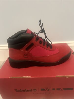Timberland X Villa FIELD BOOT Size 9.5 sriracha Rare DS RED TB0A153G Butters