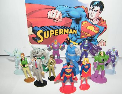Superman Party Favors Set of 13 Fun Figures with Doomsday, Jimmy Olsen and More!