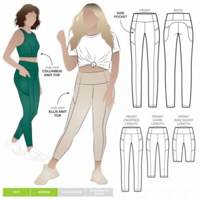 Style Arc Papier Schnittmuster Columbus Leggings