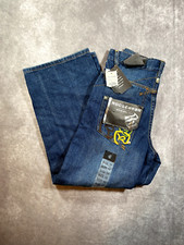 NWT Roca Wear Jeans Sz 10 Dark Wash W/Big Embroidery Baggy