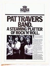 PAT TRAVERS~THE SOURCE RADIO SHOW PROMO~1980 POSTER~VTG FULL PAGE PINUP CLIPPING