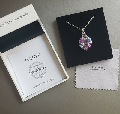 Plato H Swarovski Heart Love Crystal Necklace Nib Ebay