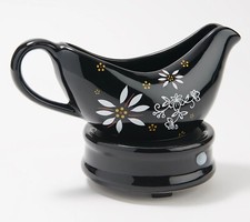 Temptations Porcelain Electric Gravy Boat w/ Warmer Base Sauces Dressing Saucier