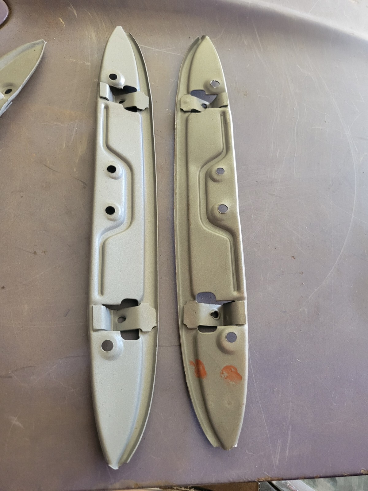 1957 CHEVROLET ARM REST PAD MOUNTING BRACKETS NICE ORIGINALS (1 PAIR)
