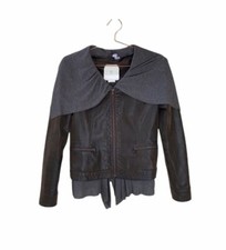 Pre-Owned ANTHROPOLOGIE HEI HEI S Layered Causeway Faux Leather Jacket