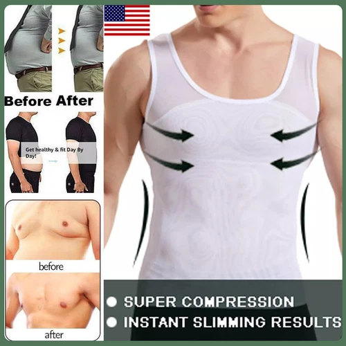 Männer Gynäkomastie präoperative postoperative Brustmappe Ordner Tank Abnehmen Shapewear - Bild 1 von 27