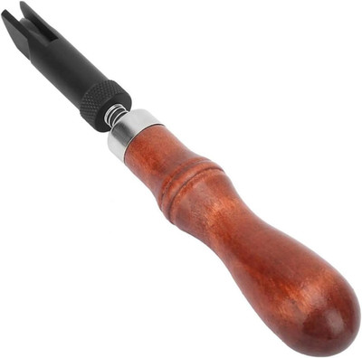 Wood Handle V, Cove Base Groover Tool Cotton Crochet Thread Type Push Groover Le