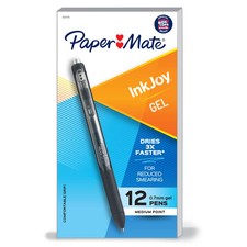 Paper Mate InkJoy Gel Pens, Medium Point, 0.7 mm, Black Barrel, Black Ink, Pac