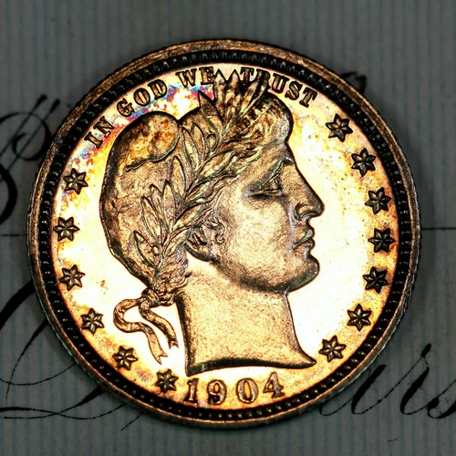 * 1904 CAMEO * PRISTINE++ GEM PROOF BARBER QUARTER * FROM COLLECTION