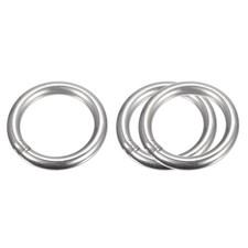 304 Stainless Steel O Rings, 3pcs 35mm Outer Dia. 5mm Thick Welded O-rings