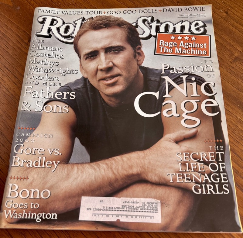 Rolling Stone Magazine November 11, 1999, Issue 825 Nic Cage, The Marley's