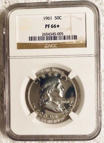 1961 P Franklin Half Dollar NGC PF-66* STAR = Exceptional Quality. Silver Proof