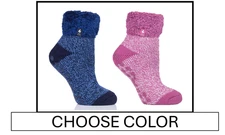 Heat Holders Thermal Women's Lily Twist Lounge Non slip gripper Socks size 5-9