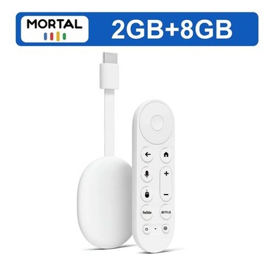 Mortal Chromecast mit Google TV 16GB u. HD-Sprachfernbedienung USB-Anschlus Weiß