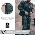 Leather Motorcycle Motorbike Biker Trousers Touring Cruiser Pants With CE Armour