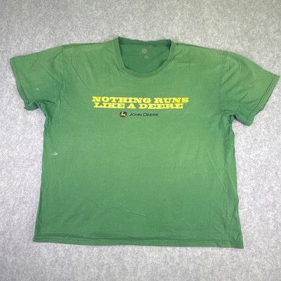 John Deere Men's ''Nothing Runs Like A Deere'' Graphic T Shirt Green Size Large