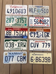 Lot of 10 Miscellaneous License Plates