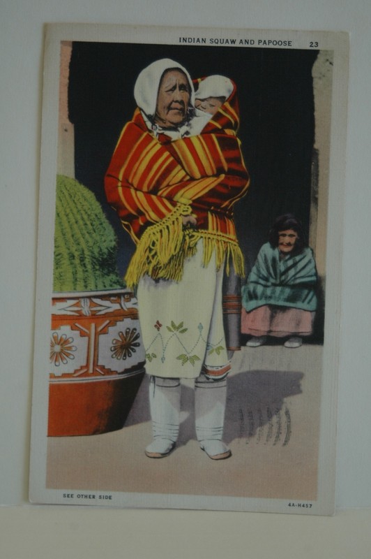 Pueblo Indian Women & Papoose  1941 New Mexico Postcard