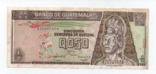 GUATEMALA 1/2 0,50 QUETZAL HALF  1992 PICK 72B LOOK SCANS