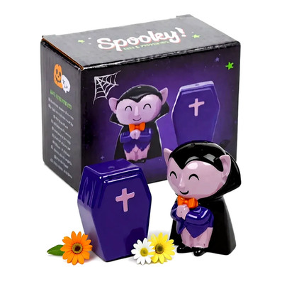 Gothic Vampir Cruet Dracula & Sarg Keramik Salz & Pfeffer Set Spooky NEU