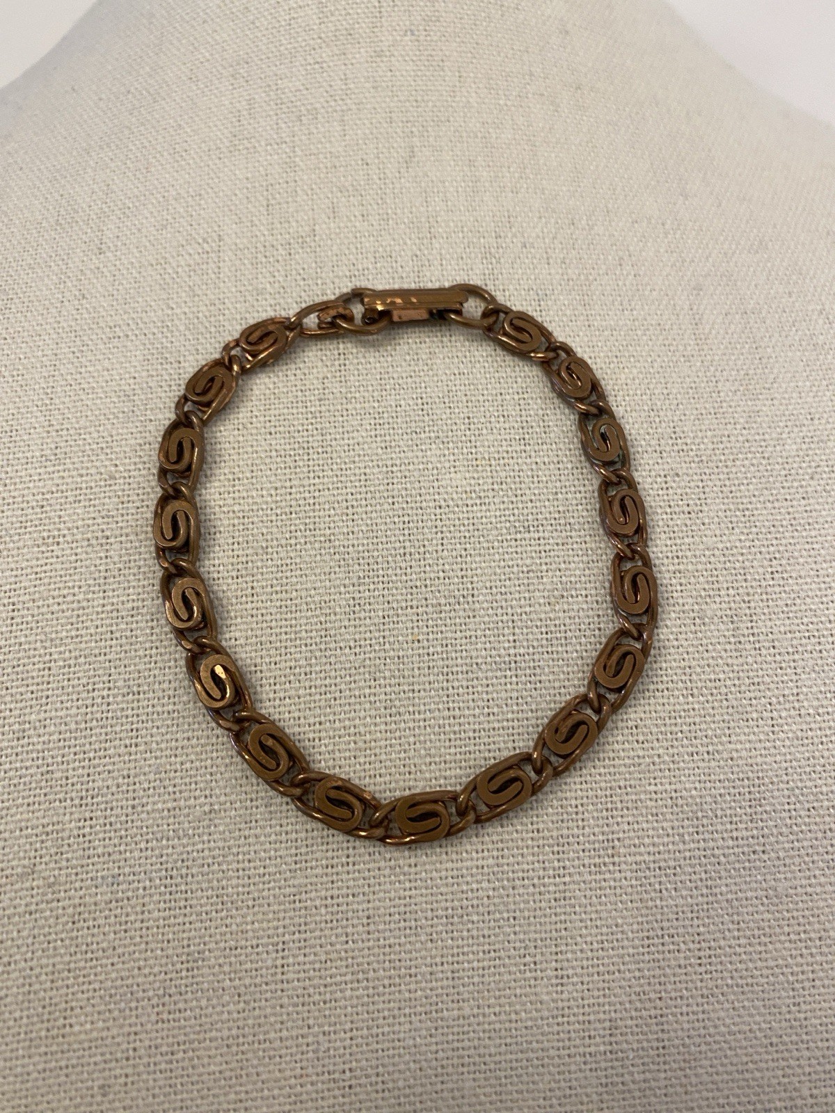 Solid Copper Bracelet S Link Chain - image 1