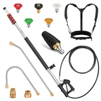 #ad #ad 24 FT Telescoping Pressure Washer Wand Turbo Nozzle Attachment Power Washer... $140.56