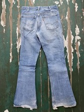 Vtg 70s Levi s 684-0217 Flare Leg Bell bottom Jeans With Long Inseam, Distress