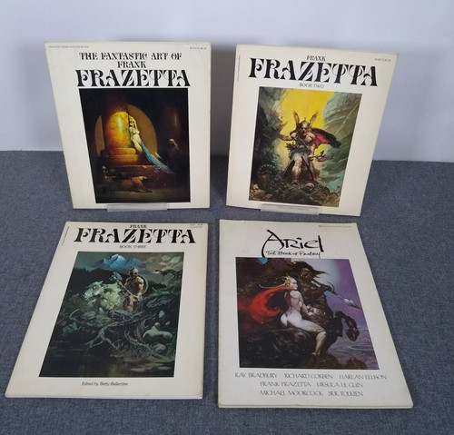 Lot of 4 Frank Frazetta Books, Fantastic Art of Frank Frazetta 1,2,& 3, Ariel #2