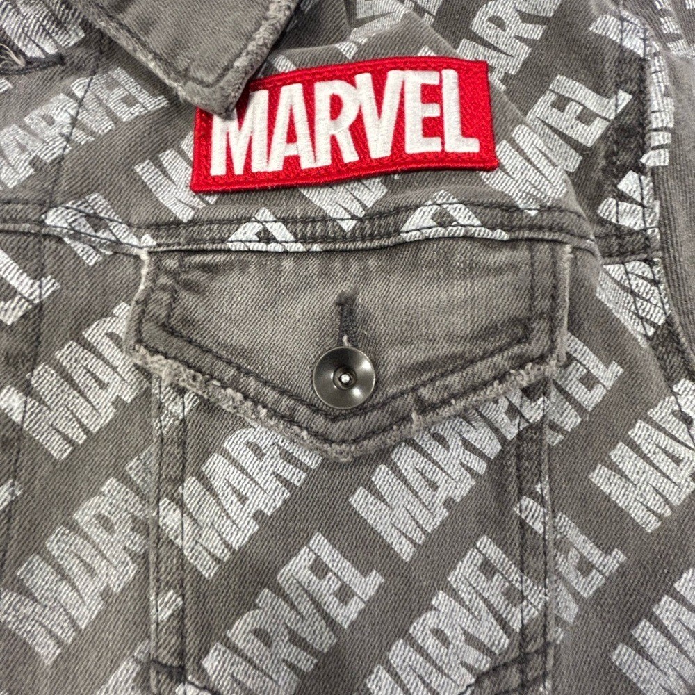 Marvel Logo Patterned Gray Shacket Jacket for Men… - image 1