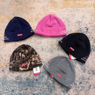 SUPREME FW25 POLARTEC SPORT BEANIE BLACK NAVY GREY PINK TREE CAMO