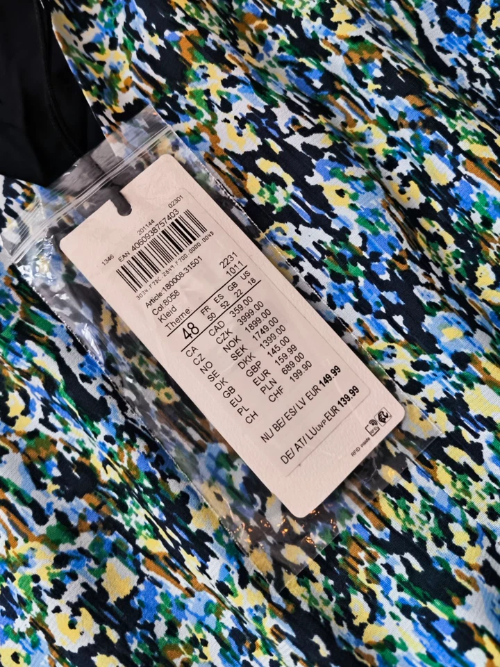 GERRY WEBER COLLECTION Damen Maxikleid Gr 48 Langarm V-Ausschnitt Bunt NEU - Bild 4 von 4