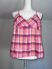 Women's Old Navy Pink Plaid Cami Tank Top Plus Size XXL